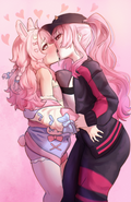 Pipkin Pippa and Mori Calliope Kiss