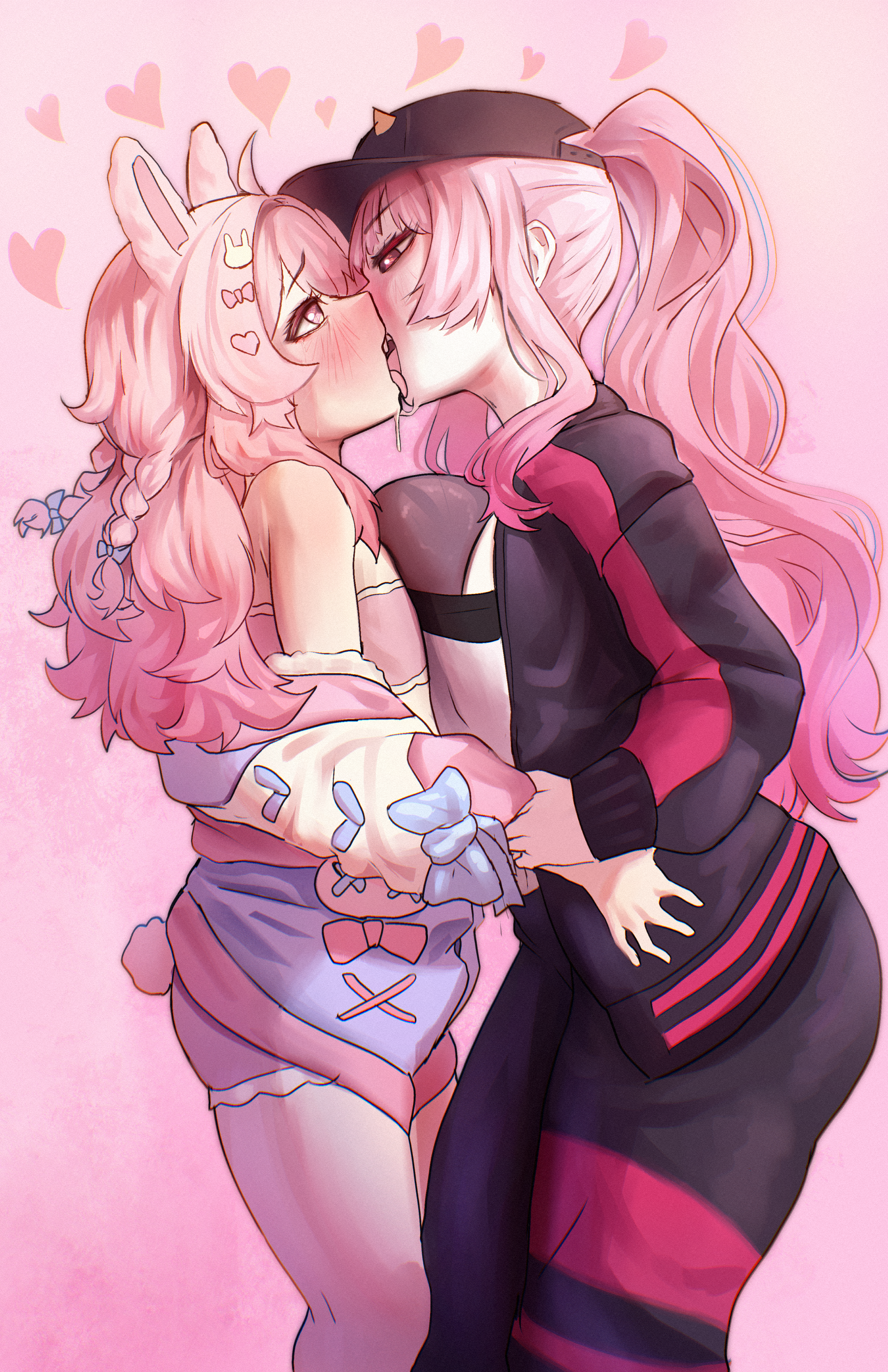 Pipkin Pippa and Mori Calliope Kiss